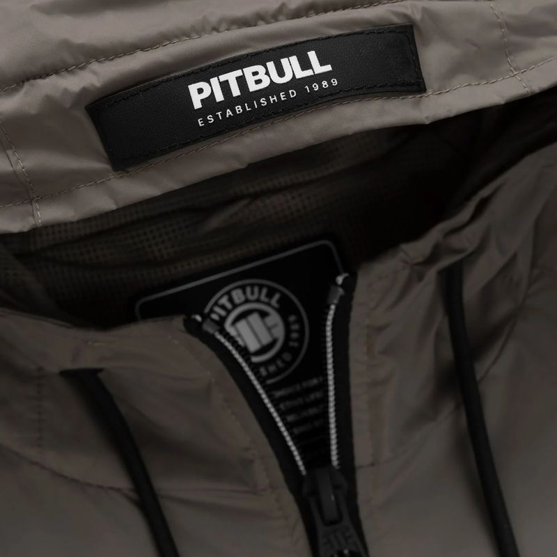 Férfi kabát Pitbull Athletic Logo Nylon Hooded taupe 9