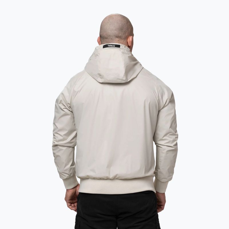 Férfi kabát Pitbull Athletic Logo Nylon Hooded light sand 3