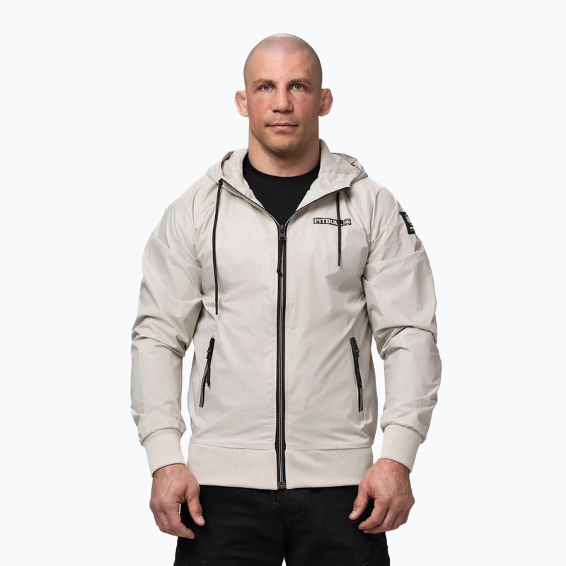 Férfi kabát Pitbull Athletic Logo Nylon Hooded light sand 4