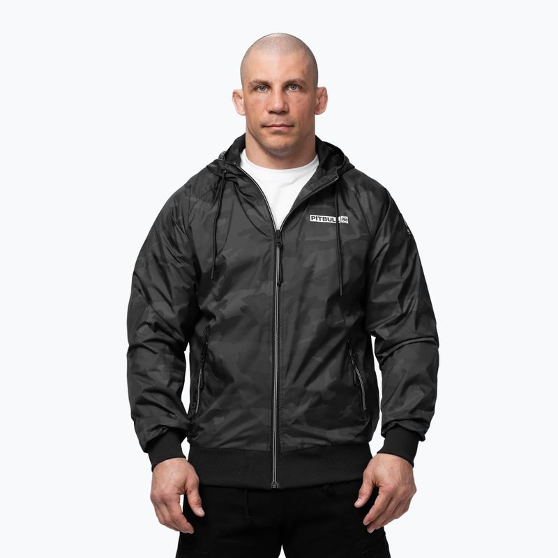 Férfi kabát Pitbull Athletic Logo Nylon Hooded black 5
