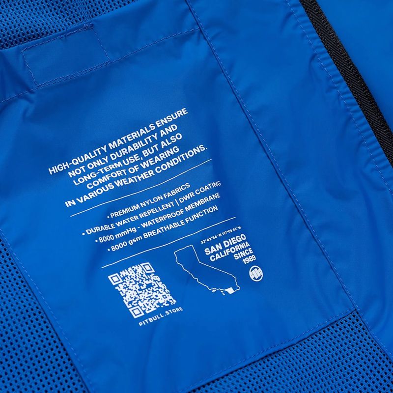 Férfi kabát Pitbull Athletic Tape Nylon Hooded electric blue 15