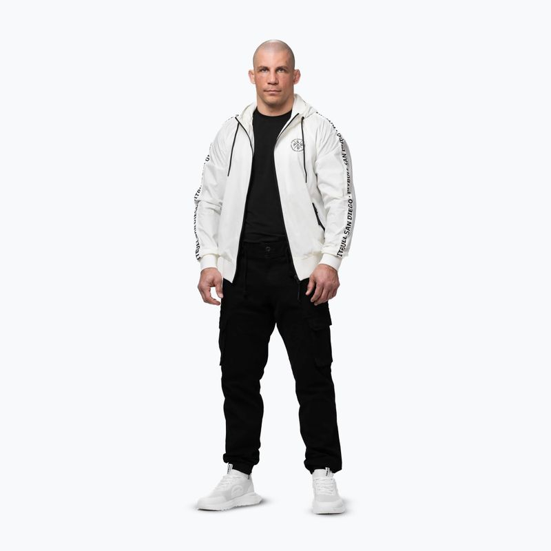Férfi kabát Pitbull Athletic Tape Nylon Hooded off white 2