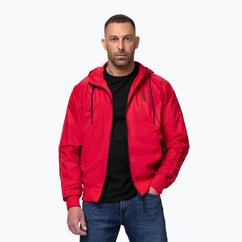 Férfi kabát Pitbull Athletic Tape Nylon Hooded red 4