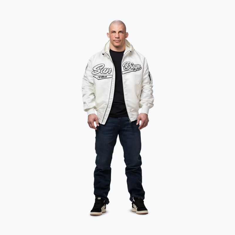Férfi kabát Pitbull Aero Flight Hooded off white 2