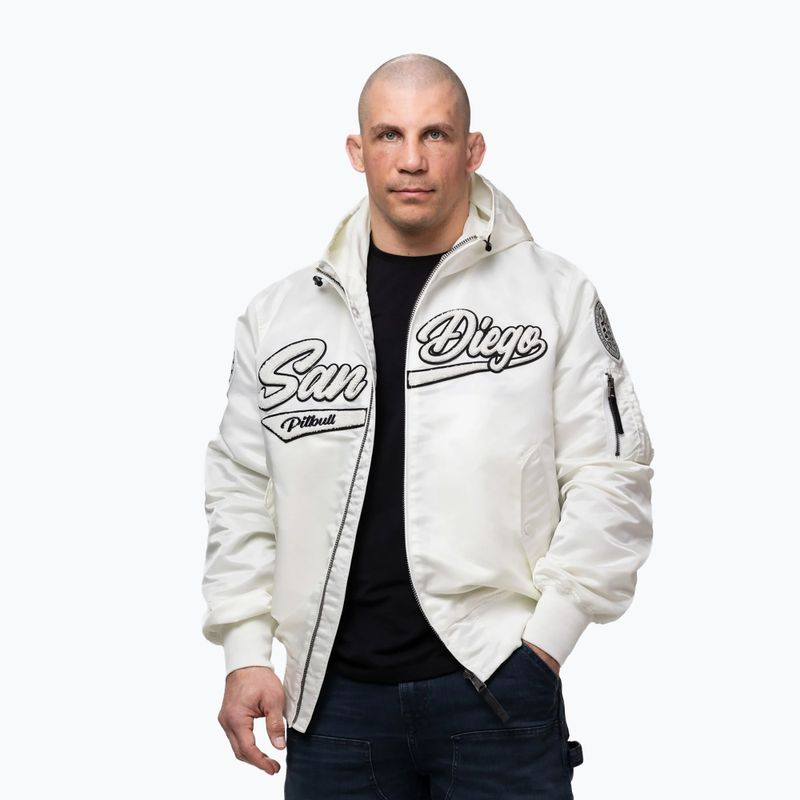 Férfi kabát Pitbull Aero Flight Hooded off white 4