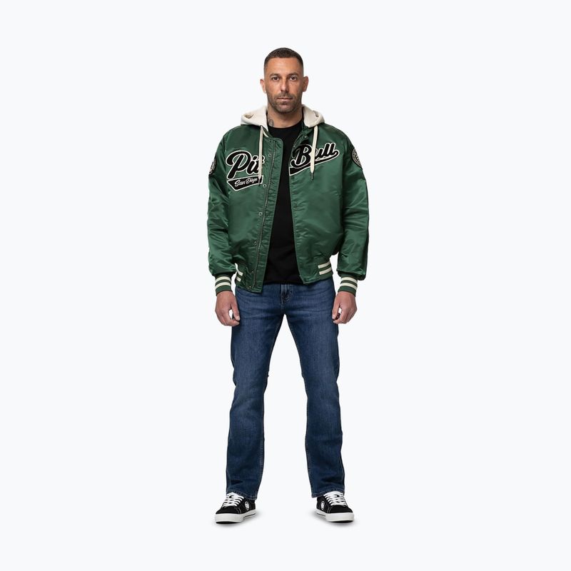 Férfi kabát Pitbull Mason San Diego Baseball Hooded bottle green/beige 2