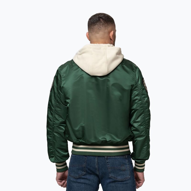 Férfi kabát Pitbull Mason San Diego Baseball Hooded bottle green/beige 3