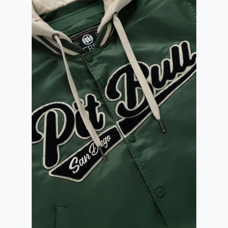 Férfi kabát Pitbull Mason San Diego Baseball Hooded bottle green/beige 6