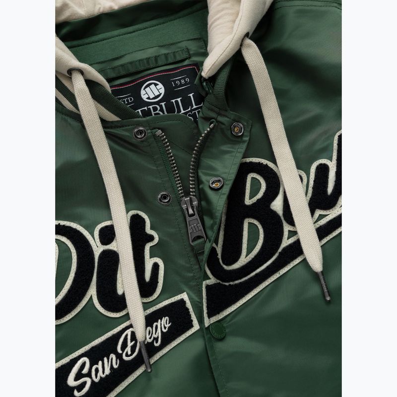 Férfi kabát Pitbull Mason San Diego Baseball Hooded bottle green/beige 11