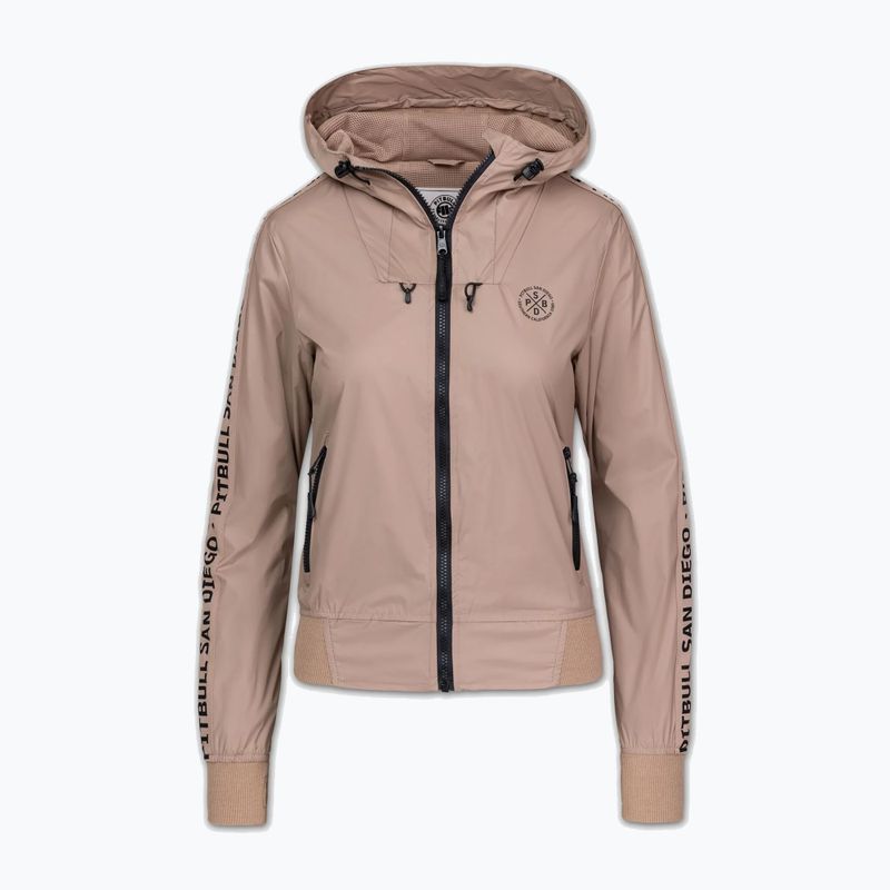 Női kabát Pitbull Aaricia Stripes Nylon Hooded dark sand 3