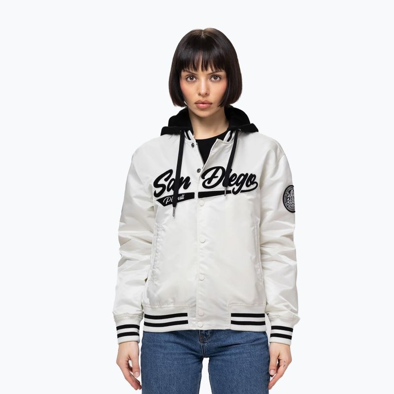 Női kabát Pitbull Angela San Diego Hooded Varsity off white