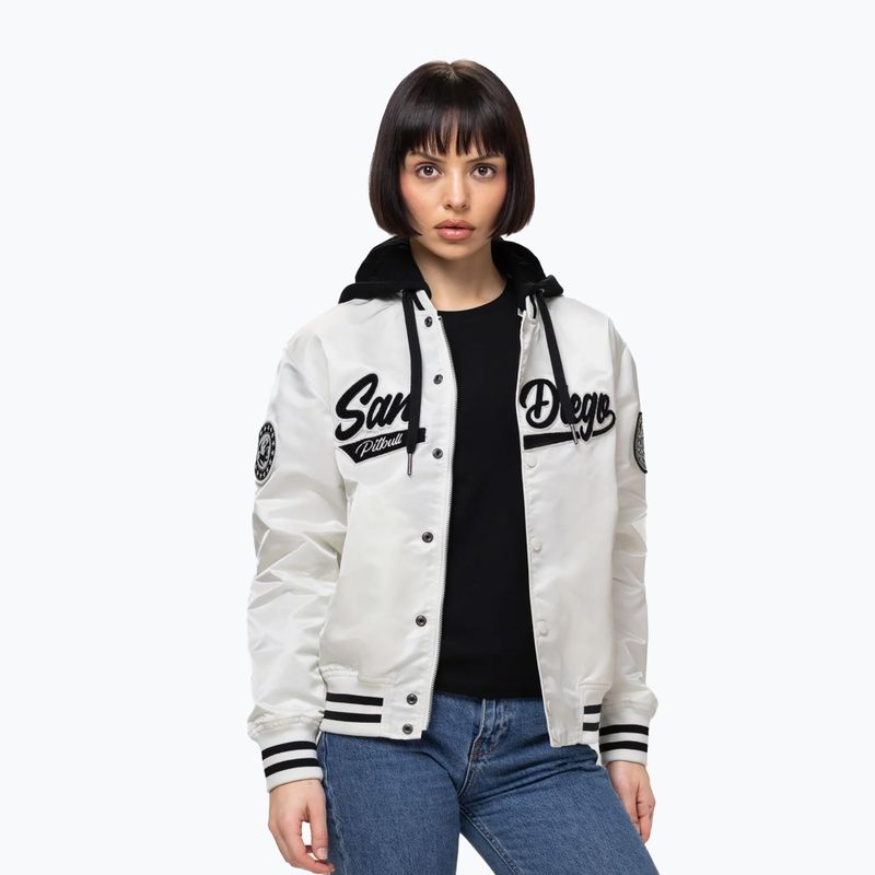 Női kabát Pitbull Angela San Diego Hooded Varsity off white 3