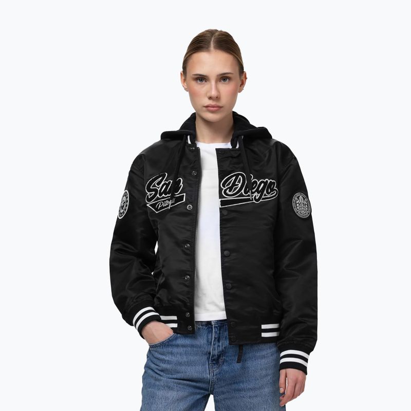 Női kabát Pitbull Angela San Diego Hooded Varsity black 4