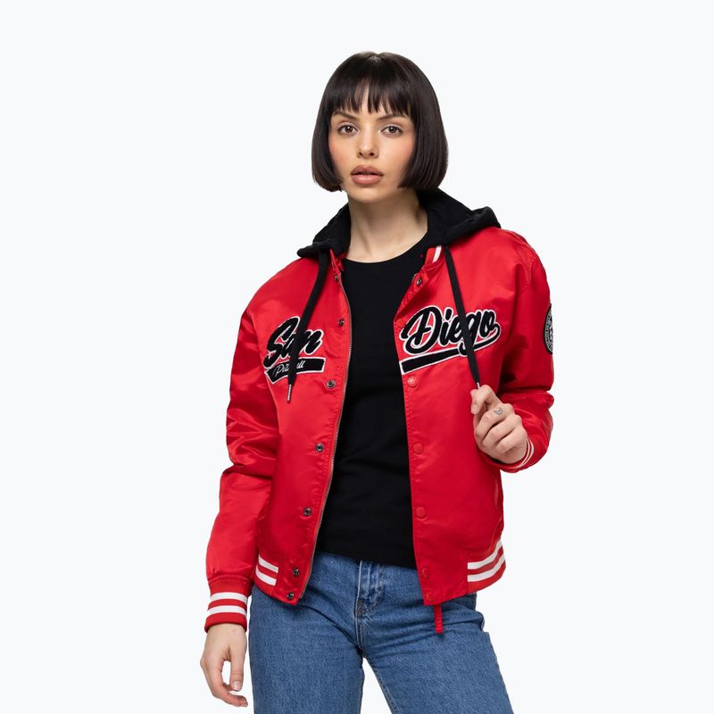 Női kabát Pitbull Angela San Diego Hooded Varsity fluo/red 4