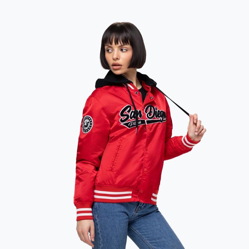 Női kabát Pitbull Angela San Diego Hooded Varsity fluo/red 5