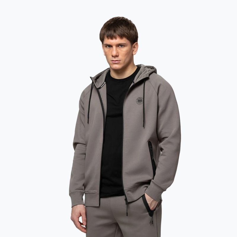 Férfi pulóver Pitbull Dogwood Hooded Zip Sweatshirt taupe 4