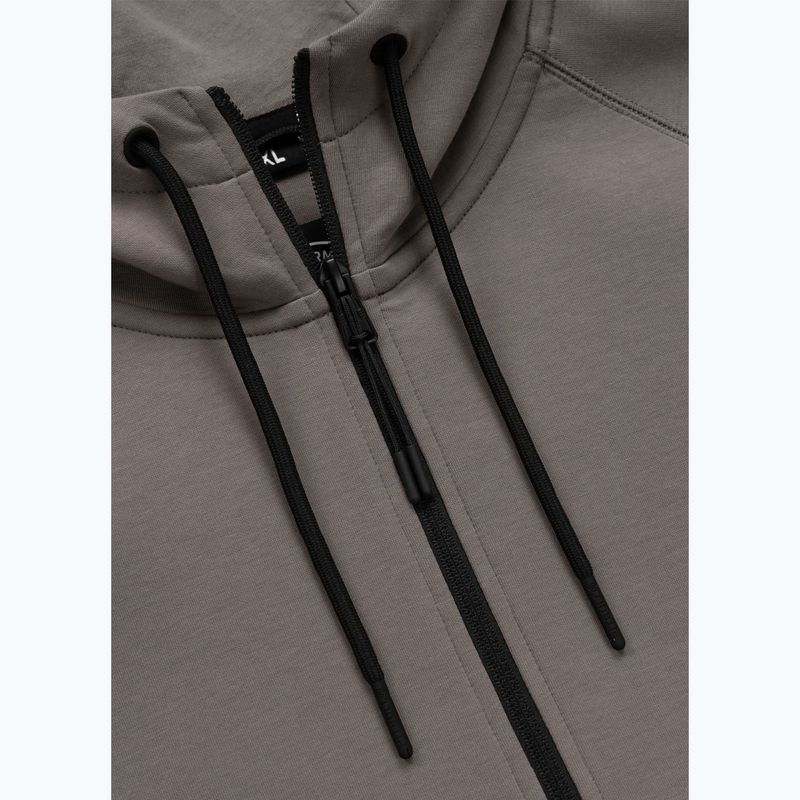 Férfi pulóver Pitbull Dogwood Hooded Zip Sweatshirt taupe 7