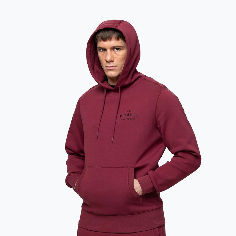 Férfi pulóver Pitbull Sampson Hooded Sweatshirt burgundy 5