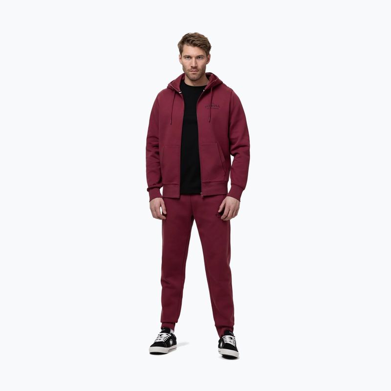 Férfi pulóver Pitbull Sampson Hooded Zip Sweatshirt burgundy 2