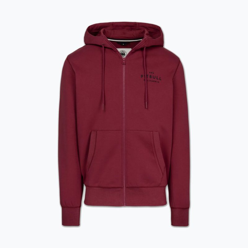 Férfi pulóver Pitbull Sampson Hooded Zip Sweatshirt burgundy 5