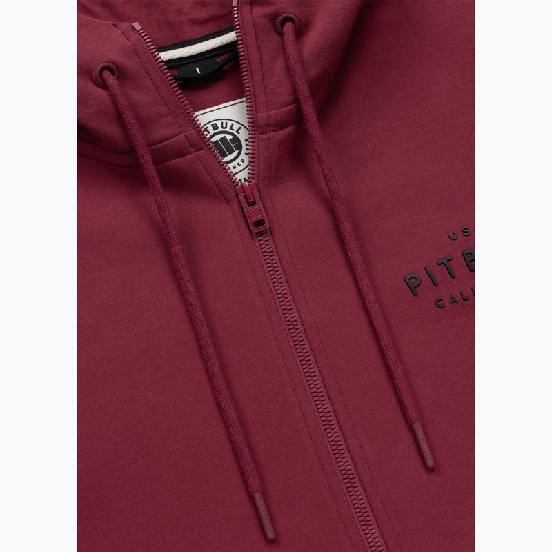 Férfi pulóver Pitbull Sampson Hooded Zip Sweatshirt burgundy 7