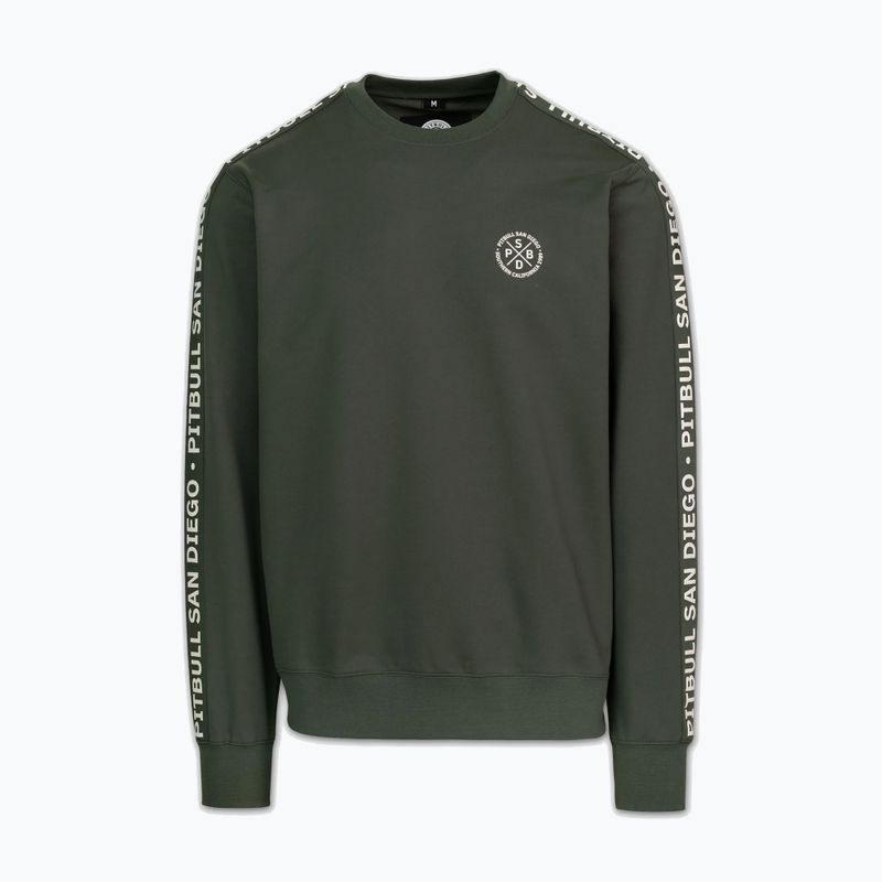 Férfi pulóver Pitbull Tape Parker Crewneck old green 5