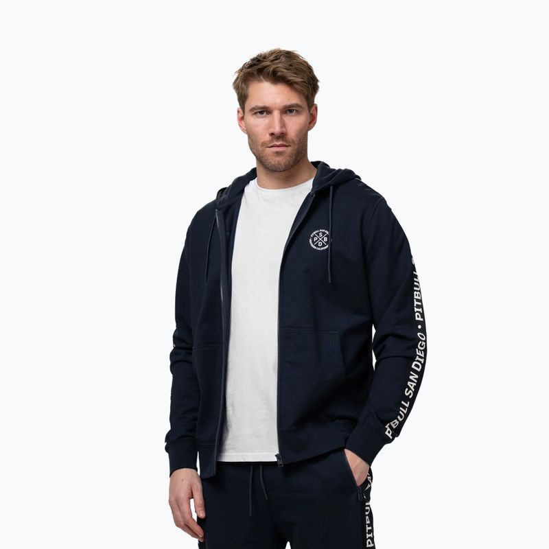 Férfi pulóver Pitbull Tape Parker Hooded Zip dark navy 4