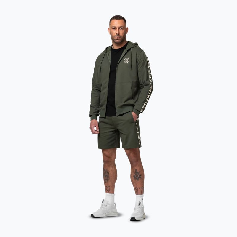 Férfi pulóver Pitbull Tape Parker Hooded Zip old green 2