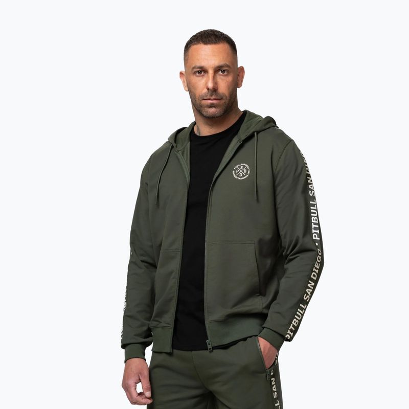 Férfi pulóver Pitbull Tape Parker Hooded Zip old green 5