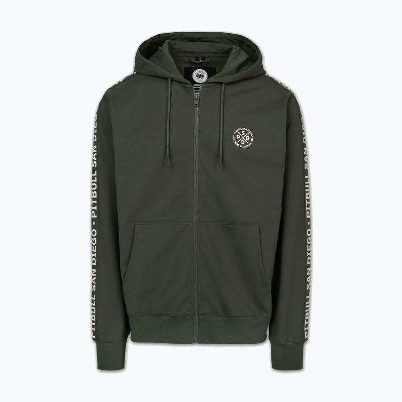 Férfi pulóver Pitbull Tape Parker Hooded Zip old green 6