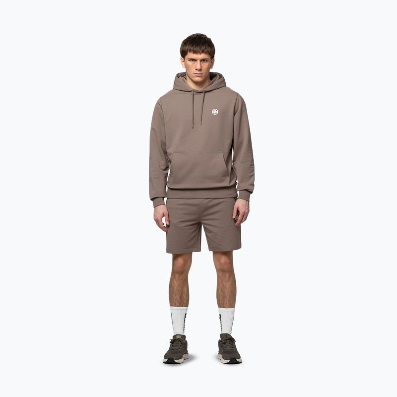 Férfi pulóver Pitbull Nugget Small Logo Hooded brown savana 2