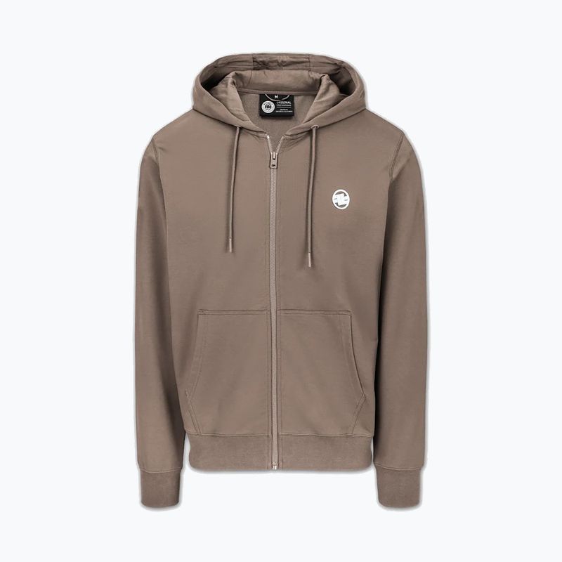Férfi pulóver Pitbull Nugget Small Logo Hooded Zip brown savana 5