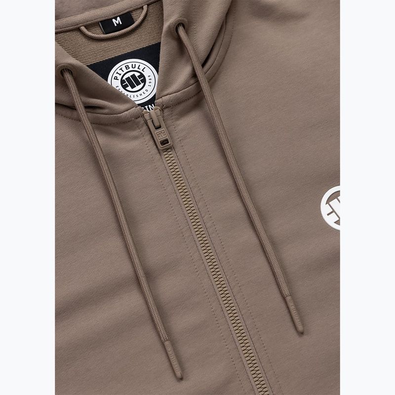 Férfi pulóver Pitbull Nugget Small Logo Hooded Zip brown savana 7