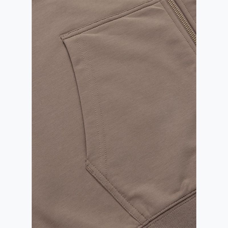 Férfi pulóver Pitbull Nugget Small Logo Hooded Zip brown savana 9