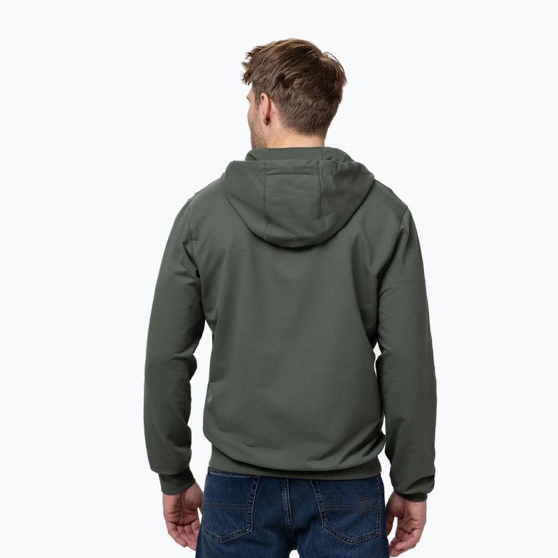 Férfi pulóver Pitbull Nugget Small Logo Hooded Zip sage green 3