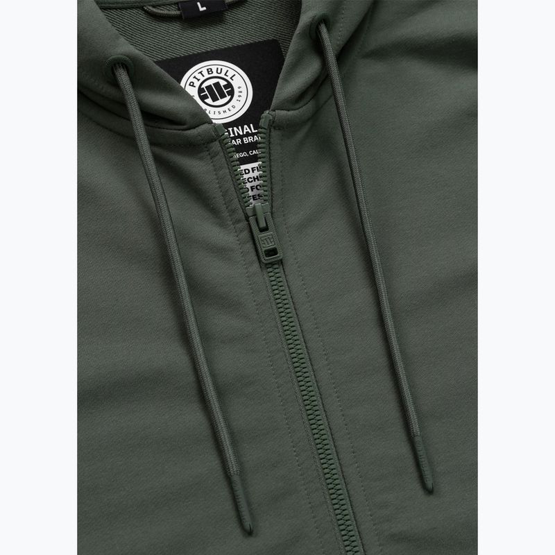 Férfi pulóver Pitbull Nugget Small Logo Hooded Zip sage green 7