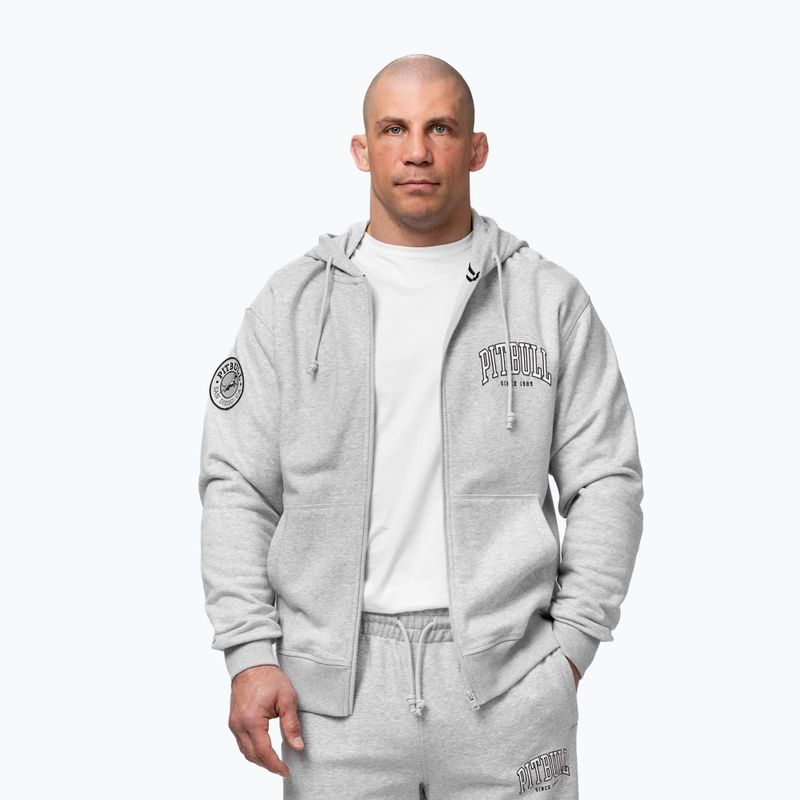 Férfi pulóver Pitbull Badger Hooded Zip grey/melange 5