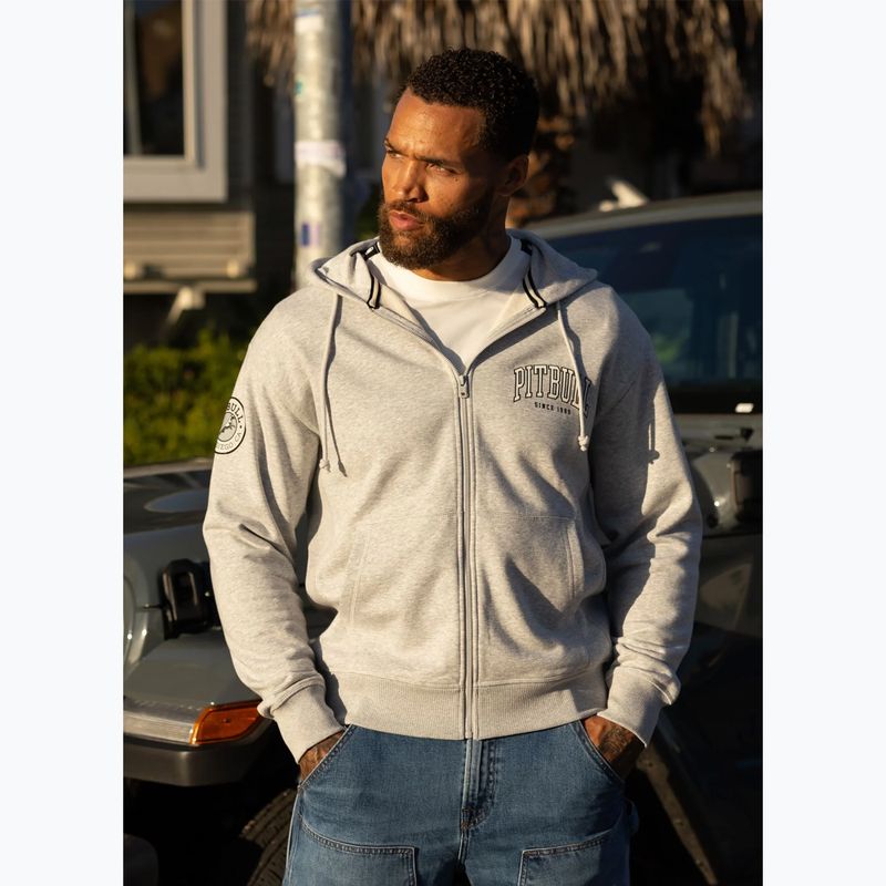 Férfi pulóver Pitbull Badger Hooded Zip grey/melange 14