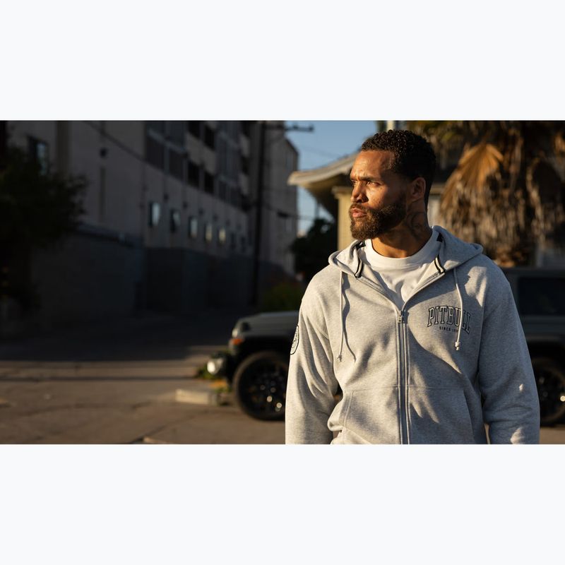 Férfi pulóver Pitbull Badger Hooded Zip grey/melange 15
