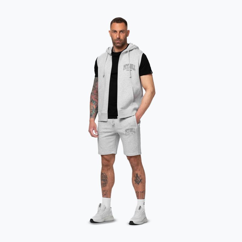 Férfi pulóver Pitbull Badger Hooded Vest Zip grey/melange 2