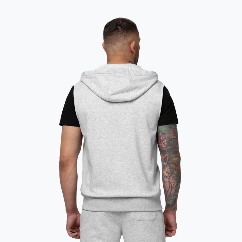 Férfi pulóver Pitbull Badger Hooded Vest Zip grey/melange 3