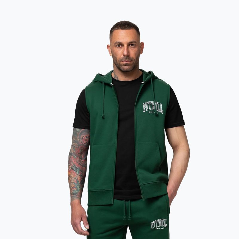 Férfi pulóver Pitbull Badger Hooded Vest Zip hunter green 4