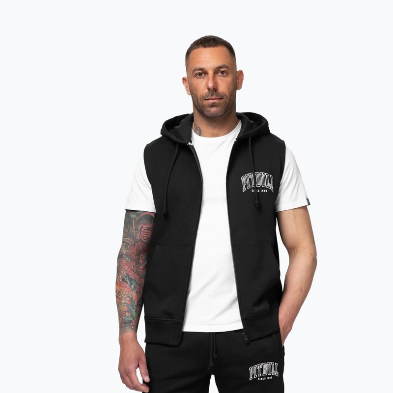 Férfi pulóver Pitbull Badger Hooded Vest Zip black 4