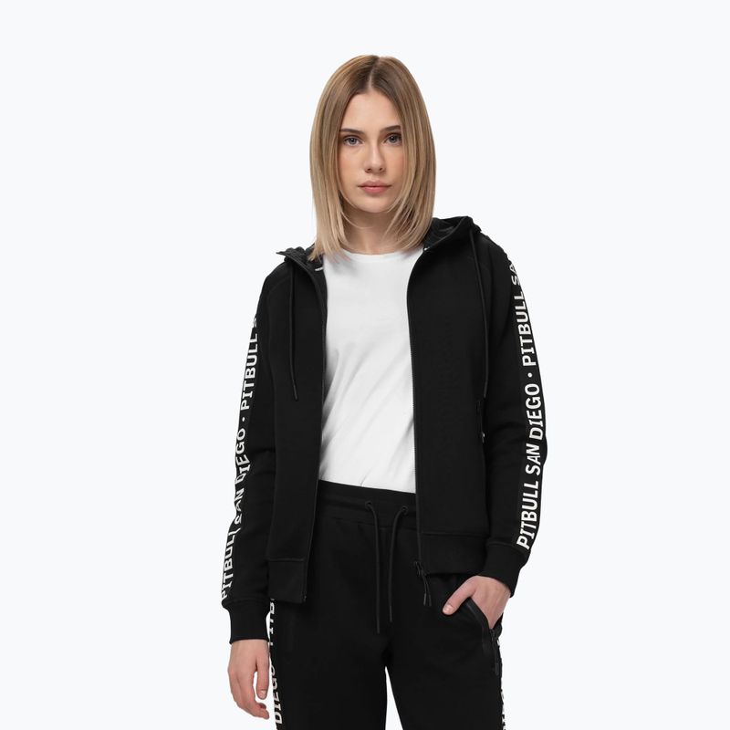 Női pulóver Pitbull Explory Tape Hooded Zip black 4