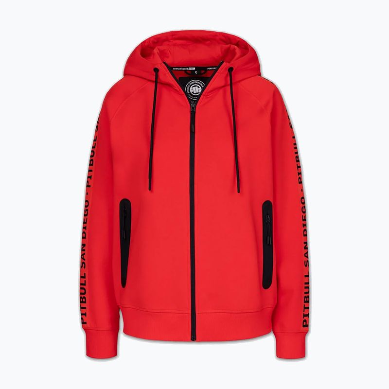 Női pulóver Pitbull Explory Tape Hooded Zip fluo/red 6