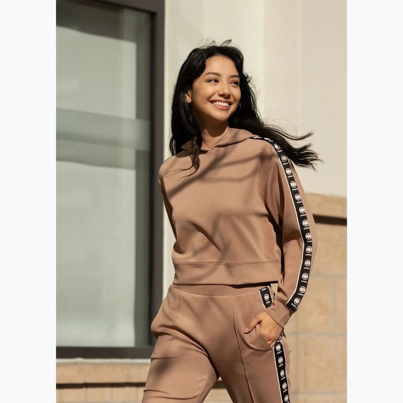 Női pulóver Pitbull Verona Hooded Oversize chocolate mousse 10