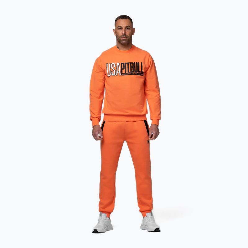 Férfi pulóver Pitbull USA Crewneck Sweatshirt fluo orange 2
