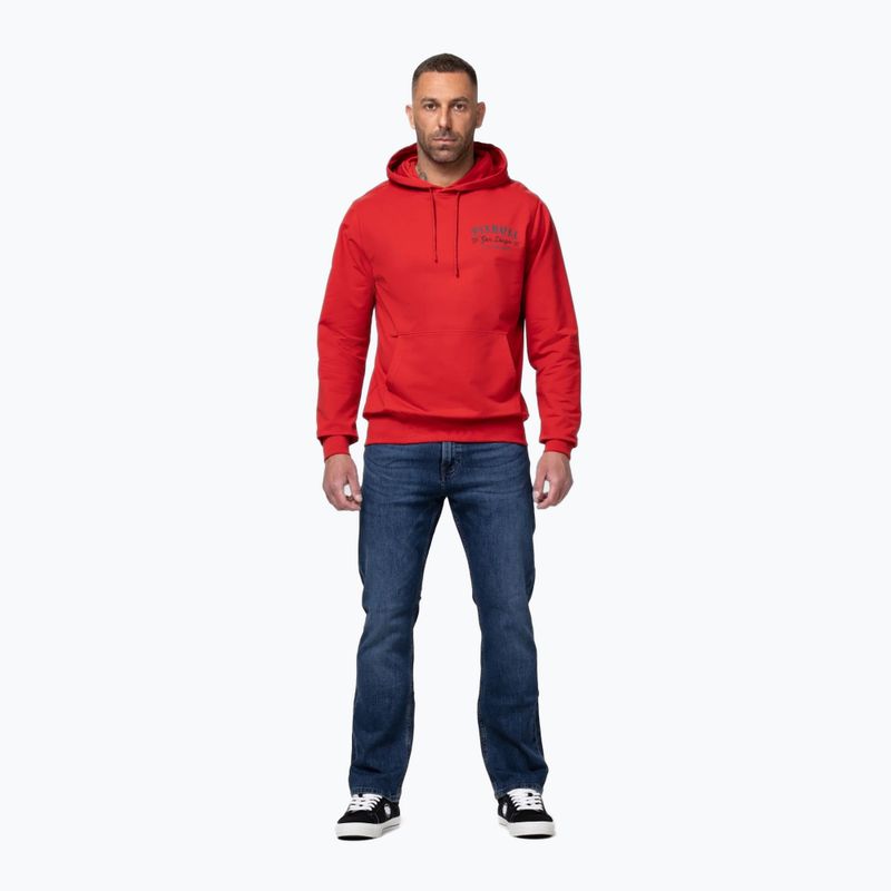 Férfi pulóver Pitbull Strenght & Respect Sweatshirt Hooded red 2
