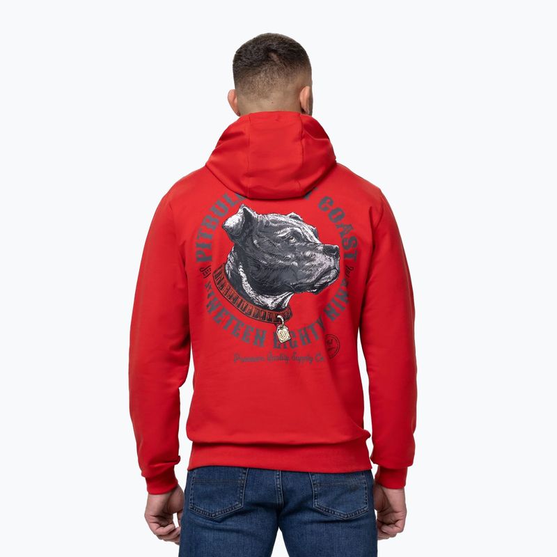 Férfi pulóver Pitbull Strenght & Respect Sweatshirt Hooded red 3