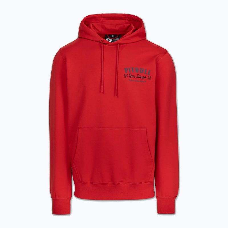 Férfi pulóver Pitbull Strenght & Respect Sweatshirt Hooded red 5